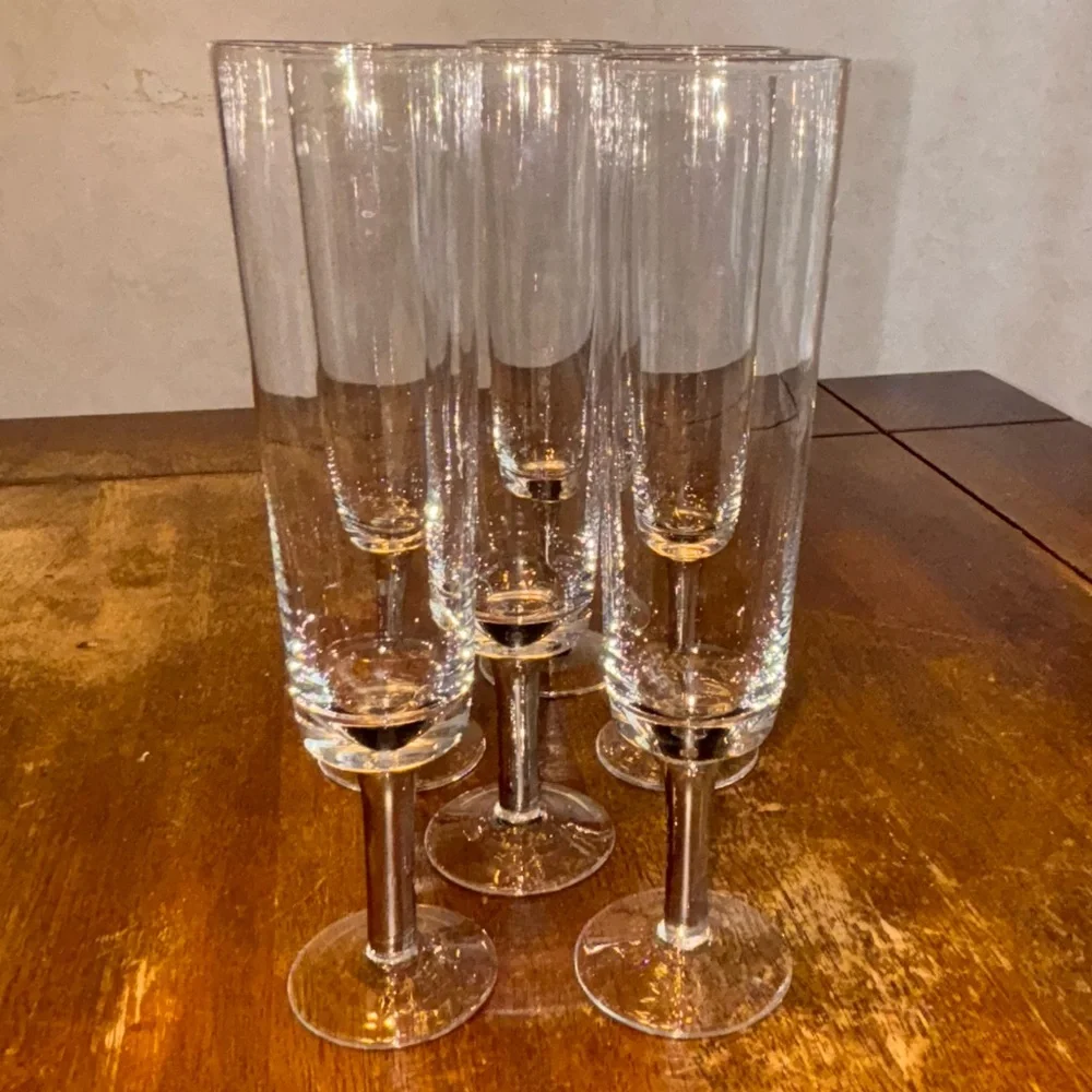Crate & Barrel Champagne Flutes READ